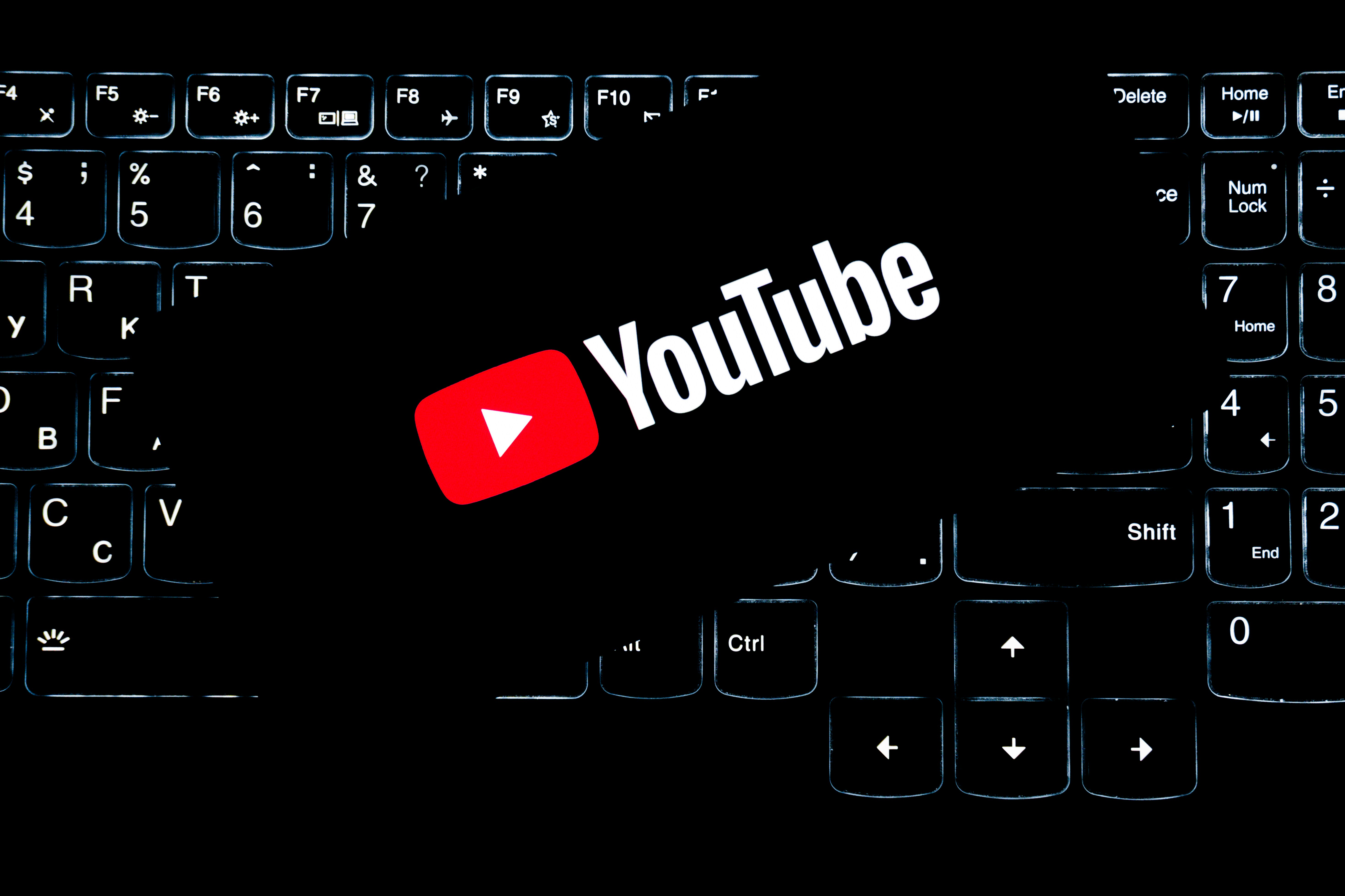 Creative YouTube page visual for dark mode